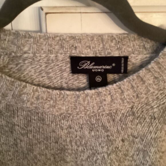 Blumarine UOMO Wool Blend Crew Neck Sweater Sz XL Gray Made in Italy - Picture 2 of 7